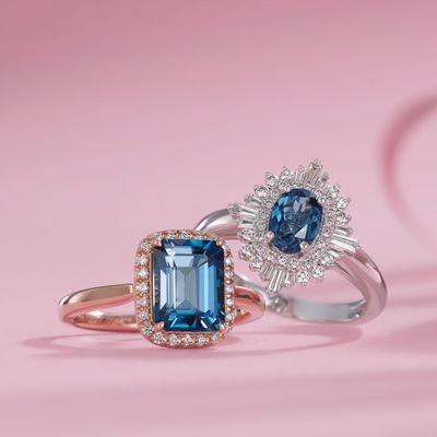 Sterns blue gemstone rings