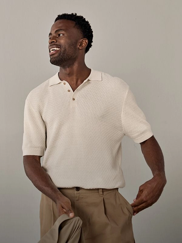 Textured knit golfer