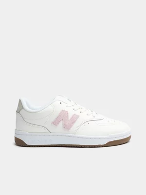 Women's New Balance BBW80 Off White/Pink Sneaker