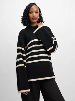 Exact Women's Black & Natural Striped Jersey