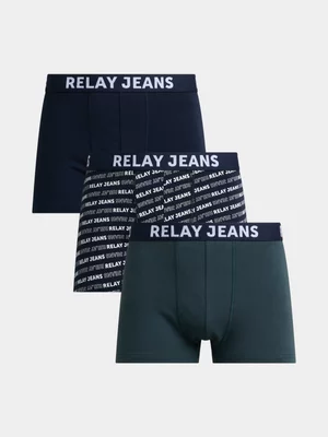 Relay Jeans Men's Logo AOP Navy Knit Boxer