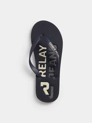 Relay Jeans Men's Navy/Ecru Flip Flops