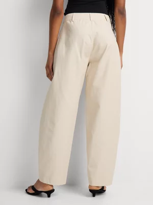 Barrel Leg Pleated Balloon Pants