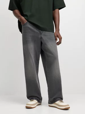 Jet Men's Grey Wash Baggy Denim Jean 