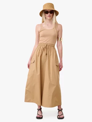 Women's Me&B  Brown Utility Combo Vest Dress