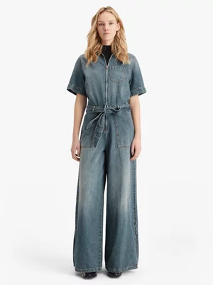 Women's Scotch & Soda Blue Washed Denim Workwear Jumpsuit