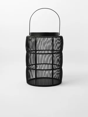 Wire Hurricane Lamp Black Large