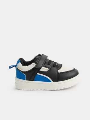 Jet Younger Boys Black Blue Court Sneakers