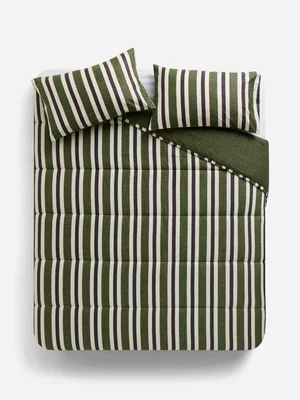 Jet Home Green Stella Stripe Comforter