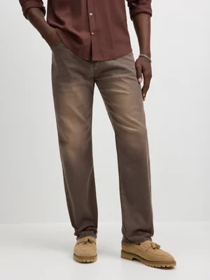 Exact Men's Brown Straight Leg Jeans 