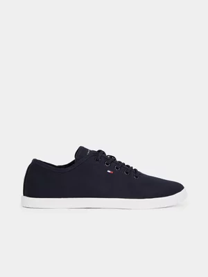 Women's Tommy Hilfiger Blue Canvas Lace Up Sneakers