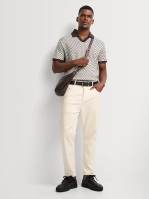 Markham Men's Diamond Pattern Brown Golfer