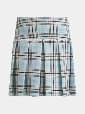 Jet Younger Girls Blue Pleated Check Shirt