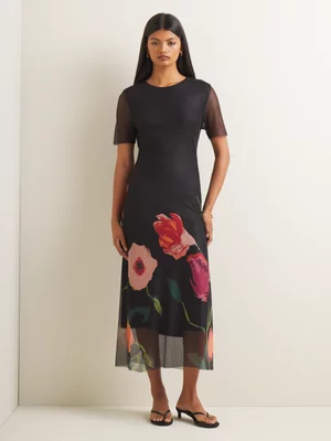 Women's Iconography Mesh A-line Dress