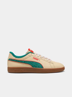 Mens Puma Smash Off White/Green Sneaker