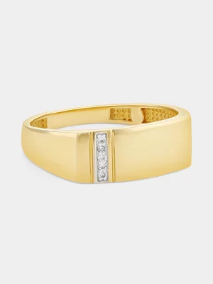 Yellow Gold Lab Grown Diamond Vertical Row Ring
