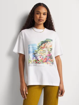 Amalfi Coast Oversized Graphic T-Shirt