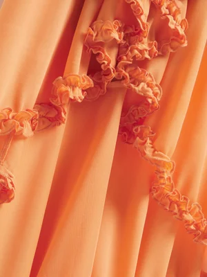 The FIX Women's Orange Ruched Strappy Dress