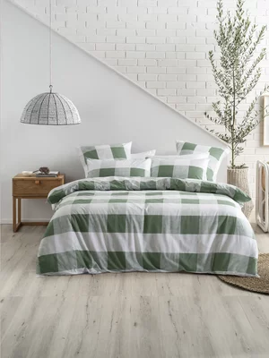 Linen House Alec Duvet Cover Set Moss