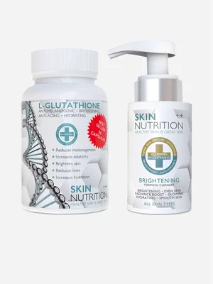 Skin Nutrition L-Glutathione 30 Capsules with FREE Mini Brightening Foaming Cleanser