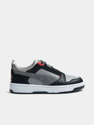 Junior Puma Rebound V6 Lo 90's Black/Grey Sneaker