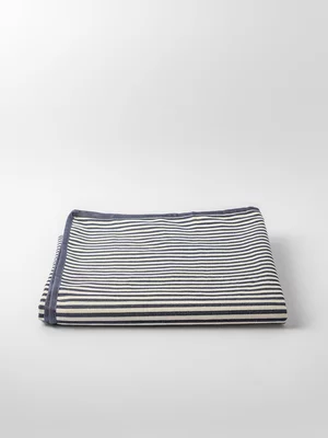 Nautical Stripe Picnic Blanket Navy 140cm
