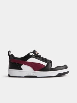 Puma Junior Grade-School Rebound Low Black/Maroon/White Sneakers