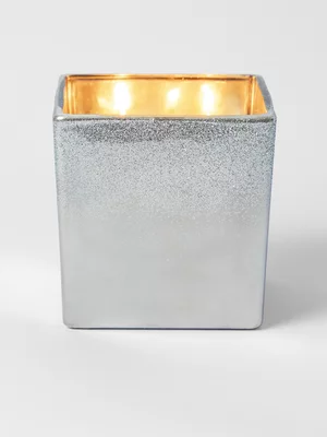 Silver Glass Multiwick Jar Candle 12cm