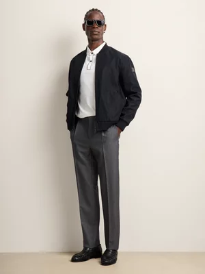 Fabiani Men's Black Monogram Jacquard Bomber Jaket