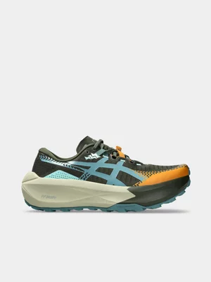 ASICS Mens Trabuco Max 5 Khaki/Teal Trail Running Shoes 