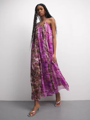 The FIX Women's Purple Abstract Print Sundress