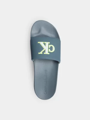 Men's Calvin Klein Teal Slide Jelly Mono Pu