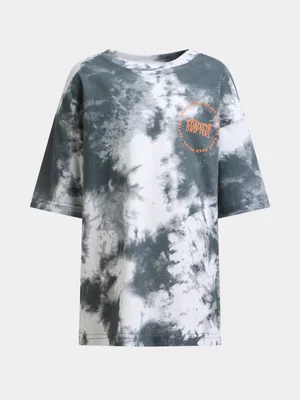Jet Younger Boys Grey Tie Dye T-shirt