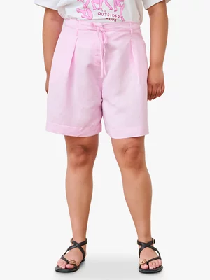 Women's Me&B Soft Pink Belted Swing Shorts