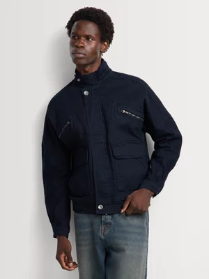 Relay Jeans Men's Boxy Fit Drop Shoulder Indigo Jacket