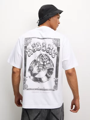 Redbat Men's Ring Sketch Graphic White T-Shirt