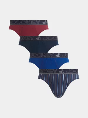 Jet Men's Navy/Burgundy 4 Pack Briefs