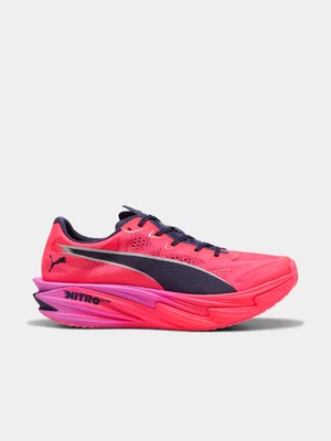 PUMA x HYROX Mens Deviate Nitro Elite 4 Pink Running Shoes 