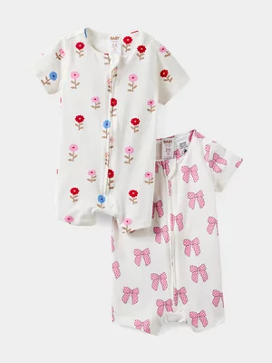 Cotton On Baby 2-Pack Growie Short Sleeve Romper
