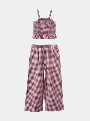 Cotton On Kids Girl Burgundy Scarlette Top & Pant Set