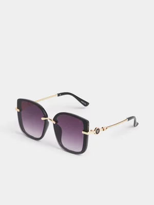 Embellished Temple Square Sunglasses