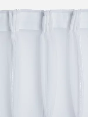 Jet Home White Dobby Dolly Tape Curtain