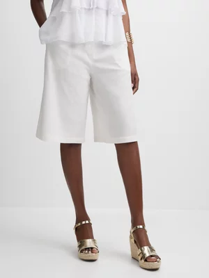 Jet Women's Set White Faux Linen Short