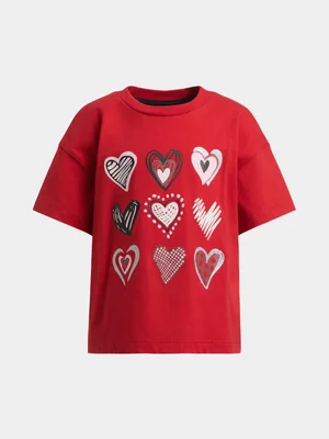 Exact Older Girl's Red Graphic Print T-Shirt