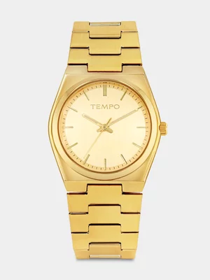 Tempo Gold Plated Champagne Dial Bracelet Watch