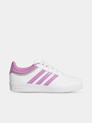 adidas Womens Hoops 2.0 White/Purple Sneakers 