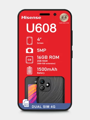 Hisense U608 BLK DS - Vodacom Network Locked