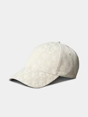 Women's Calvin Klein Beige Aop 6 Panel Baseball Cap