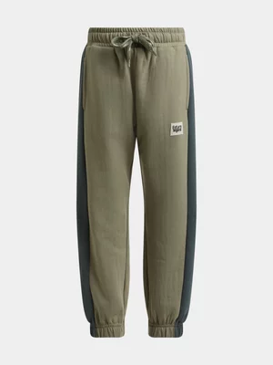 Exact Older Boy's Fatigue & Blue Colourblock Joggers 