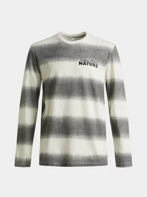 Exact Older Boy's Black & White Striped T-Shirt